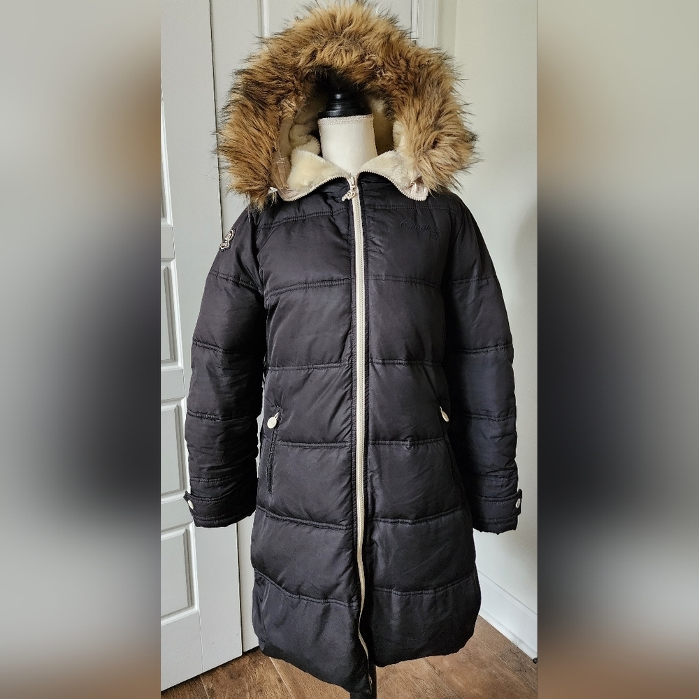 Used size large Coogi black shell w/tan lining Puffer coat